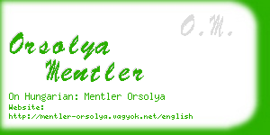 orsolya mentler business card